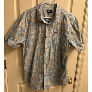 O'Neill Men's Quiver Stretch Button Up Shirt XL  Short‎ Sleeve